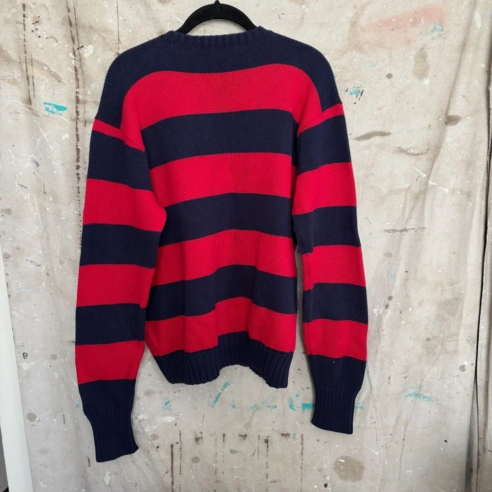 Vintage 90s Polo Ralph Lauren Cotton Wide Stripe Sweater
